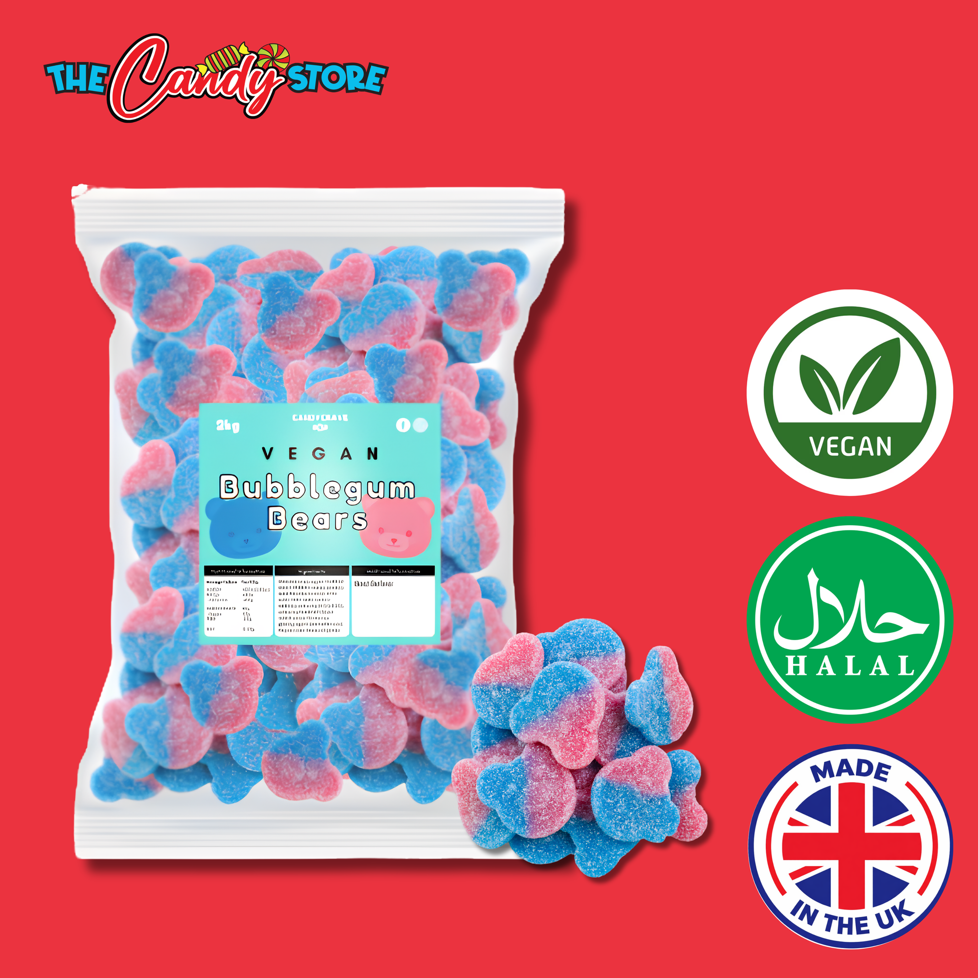 Candycrave Vegan Fizzy Bubblegum Bears 2kg