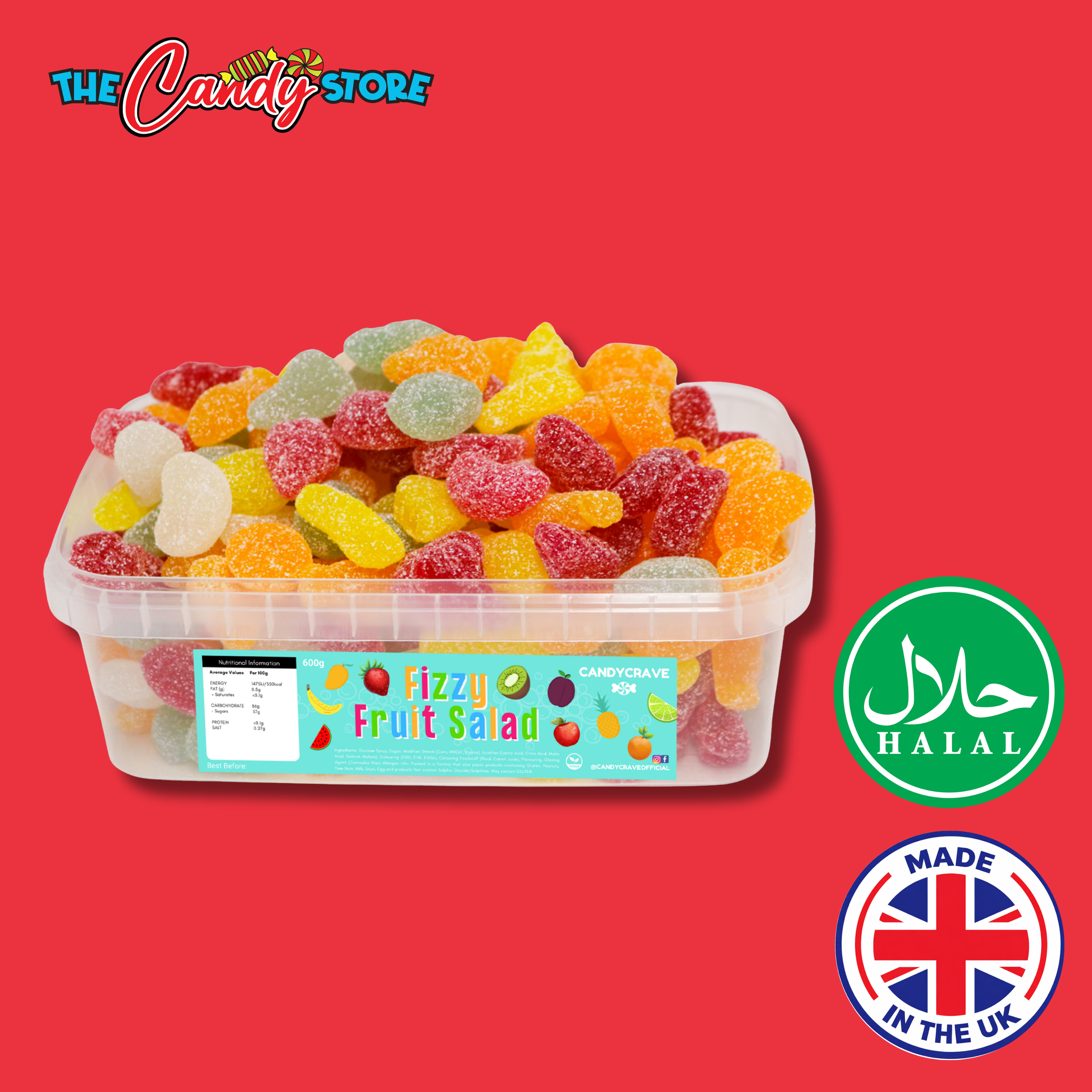 Candycrave Fizzy Fruit Salad Tub 600g