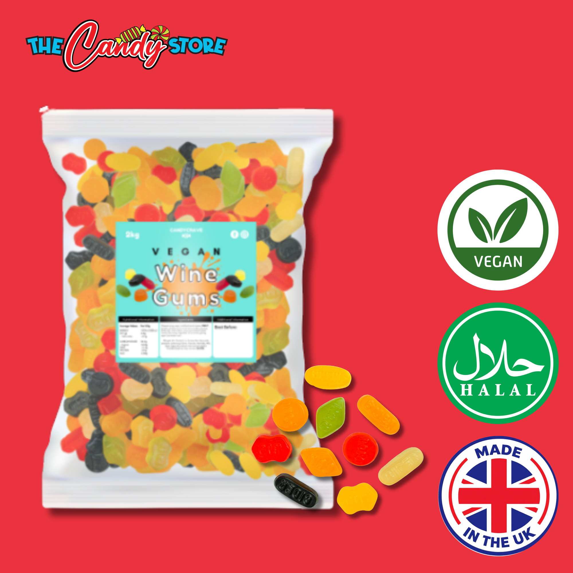 Candycrave Vegan Wine Gums 2kg