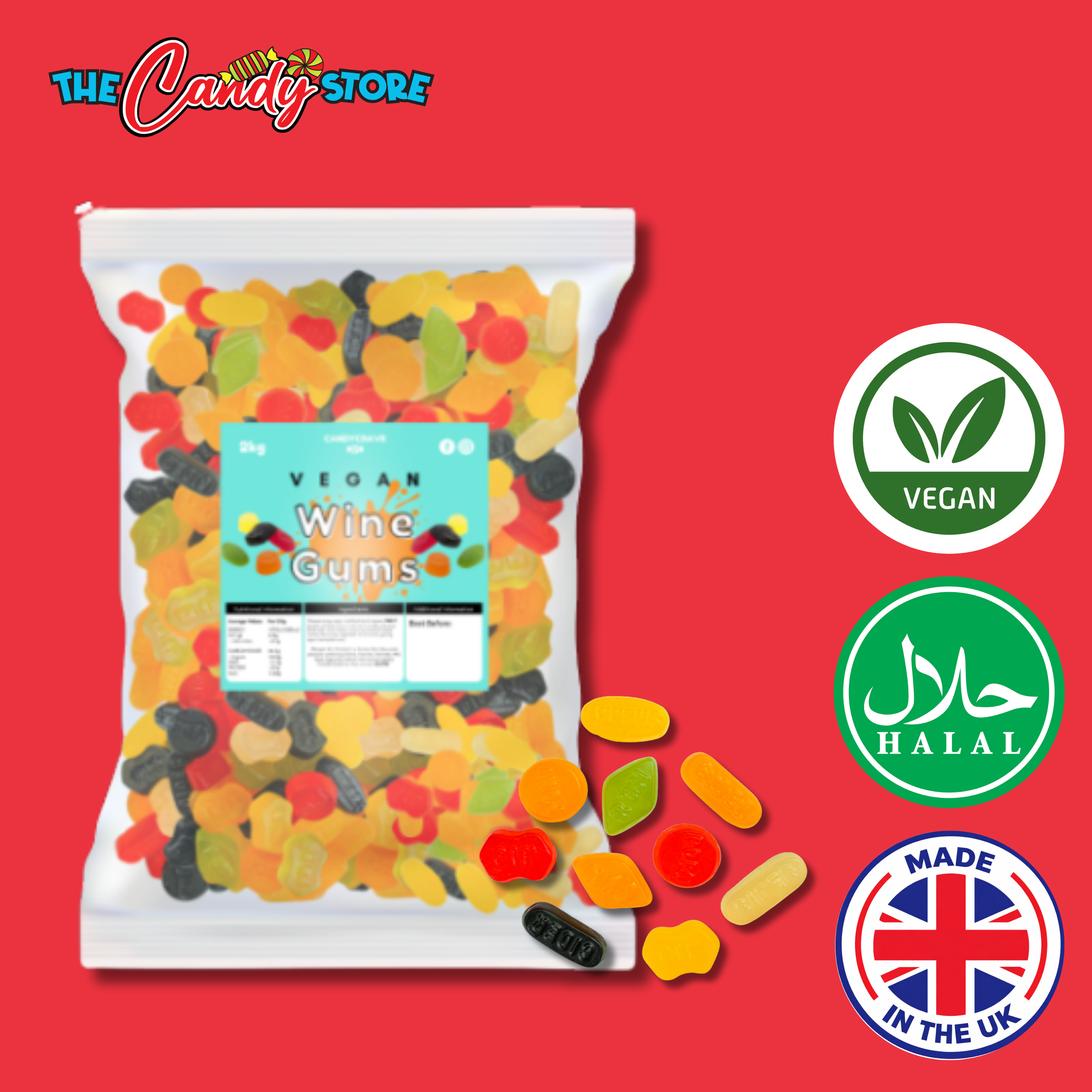 Candycrave Vegan Wine Gums 2kg