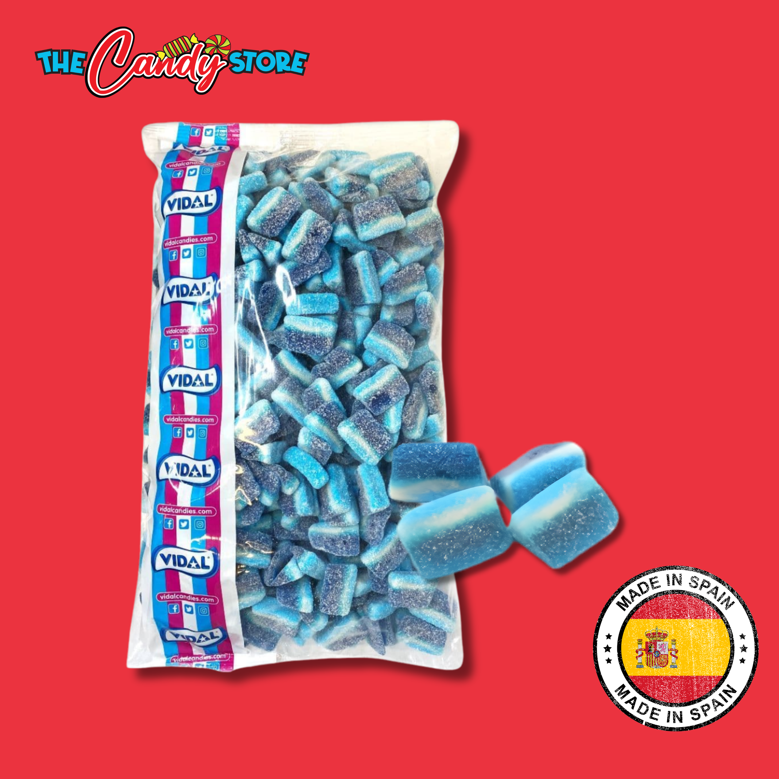 Vidal Sour Blue Raspberry Slices 3kg