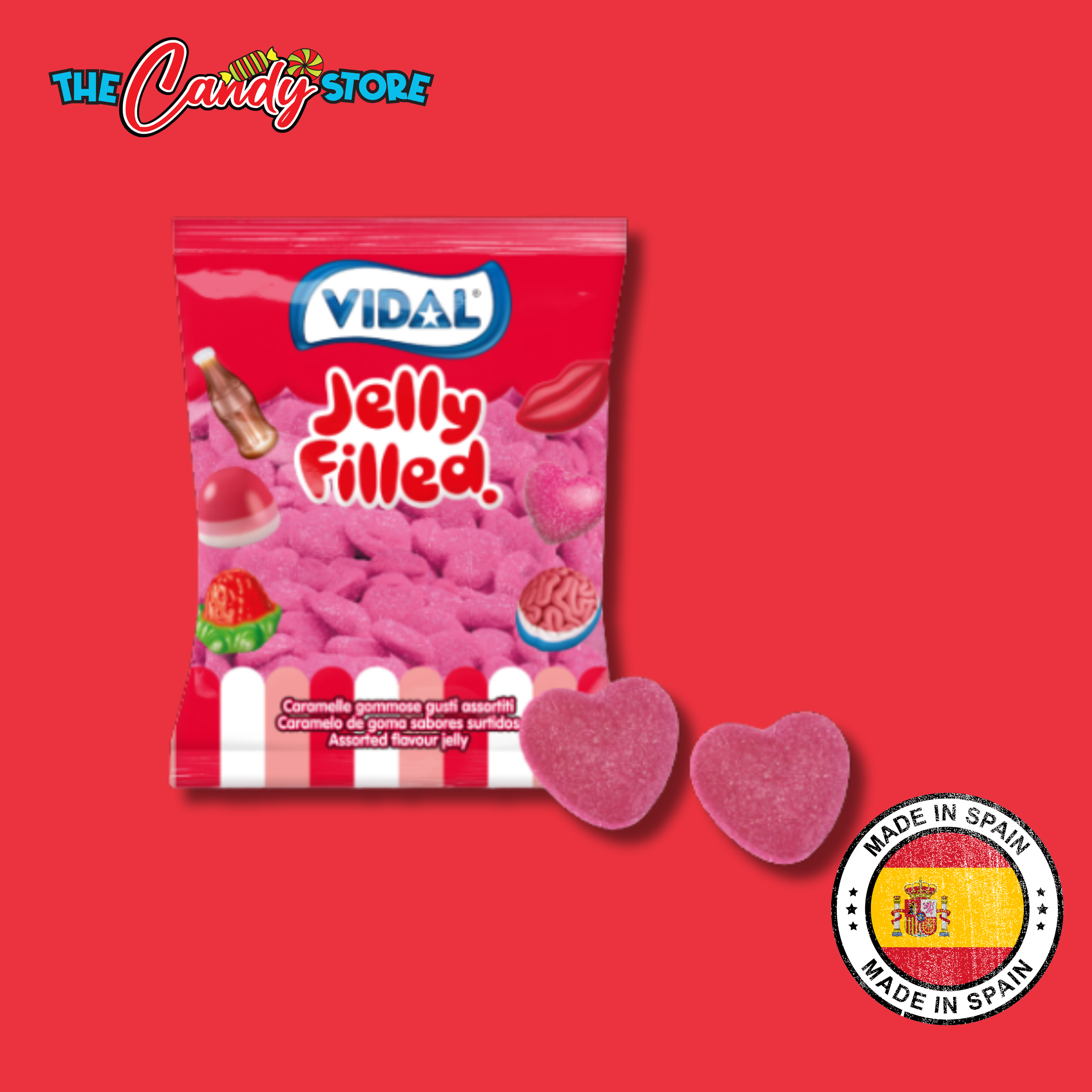 Vidal Shiny Red Strawberry Hearts 1kg