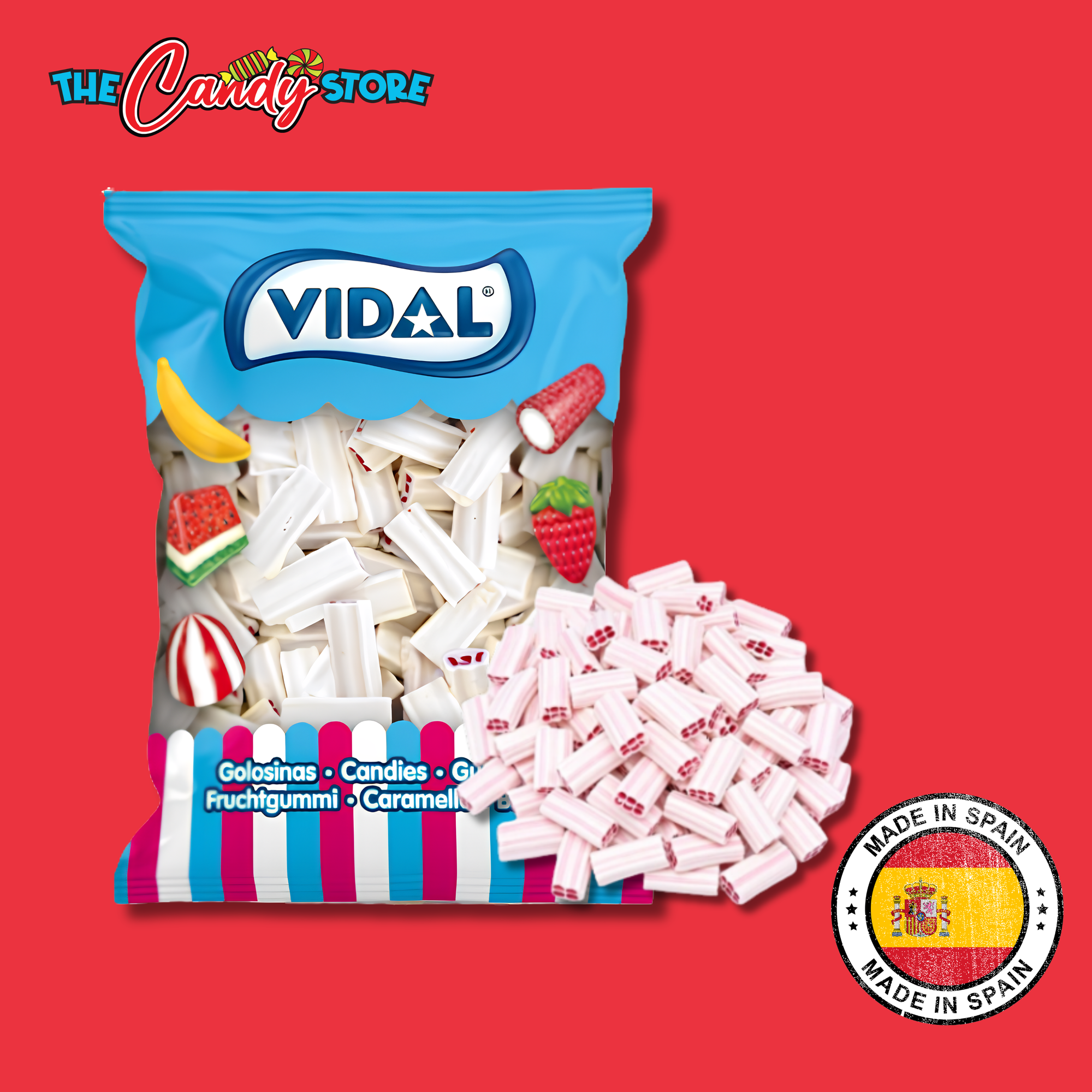 Vidal Liquorice Strawberry and Cream Bricks 1.5kg