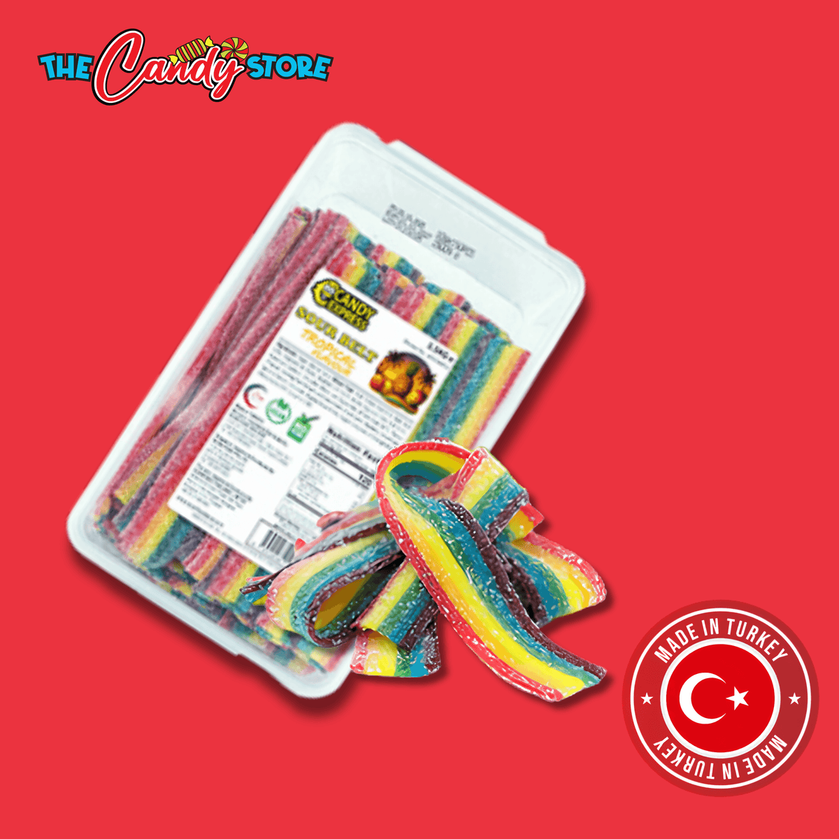 Candy Express Sour Belts Rainbow Tropical (1.5kg Bag)