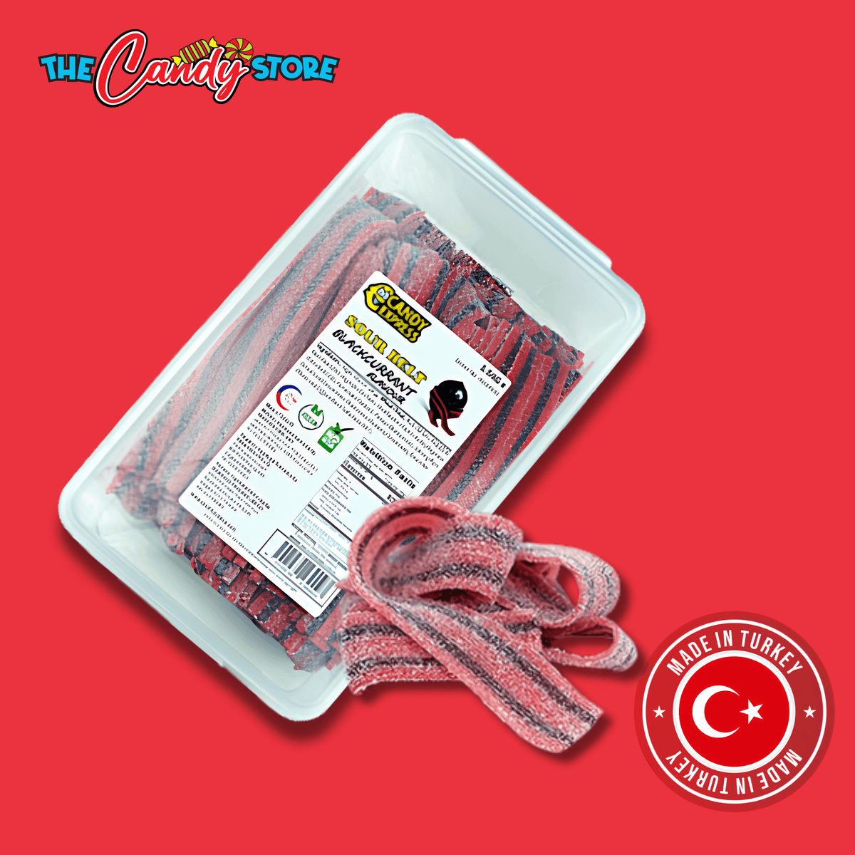 Candy Express Sour Belts Blackcurrant (1.5kg Bag)