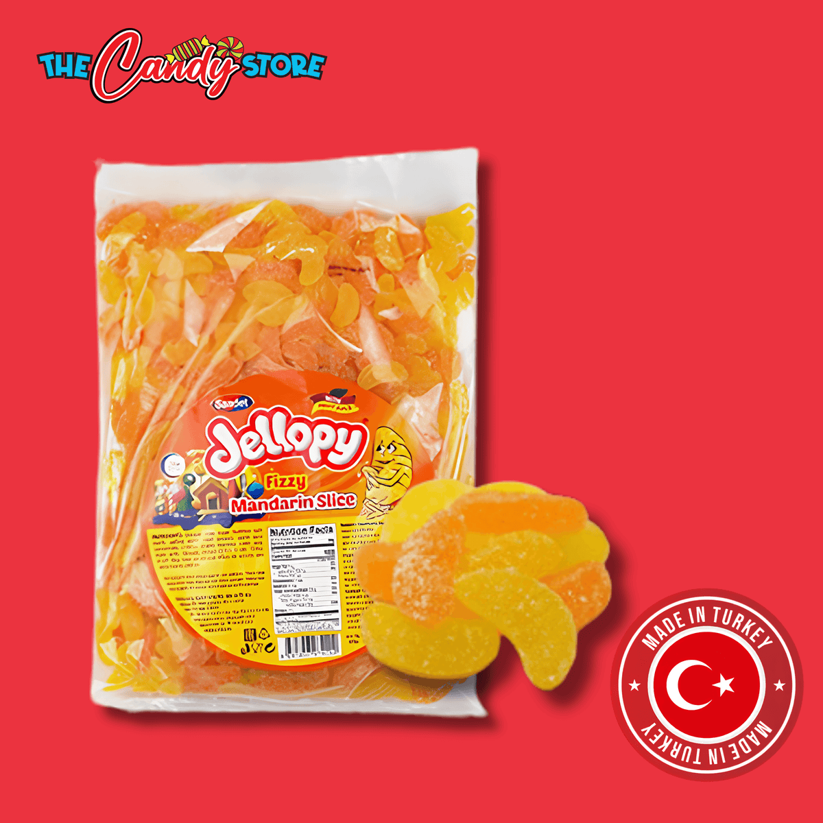 Jellopy Fizzy Mandarin Slice (1kg Bag)