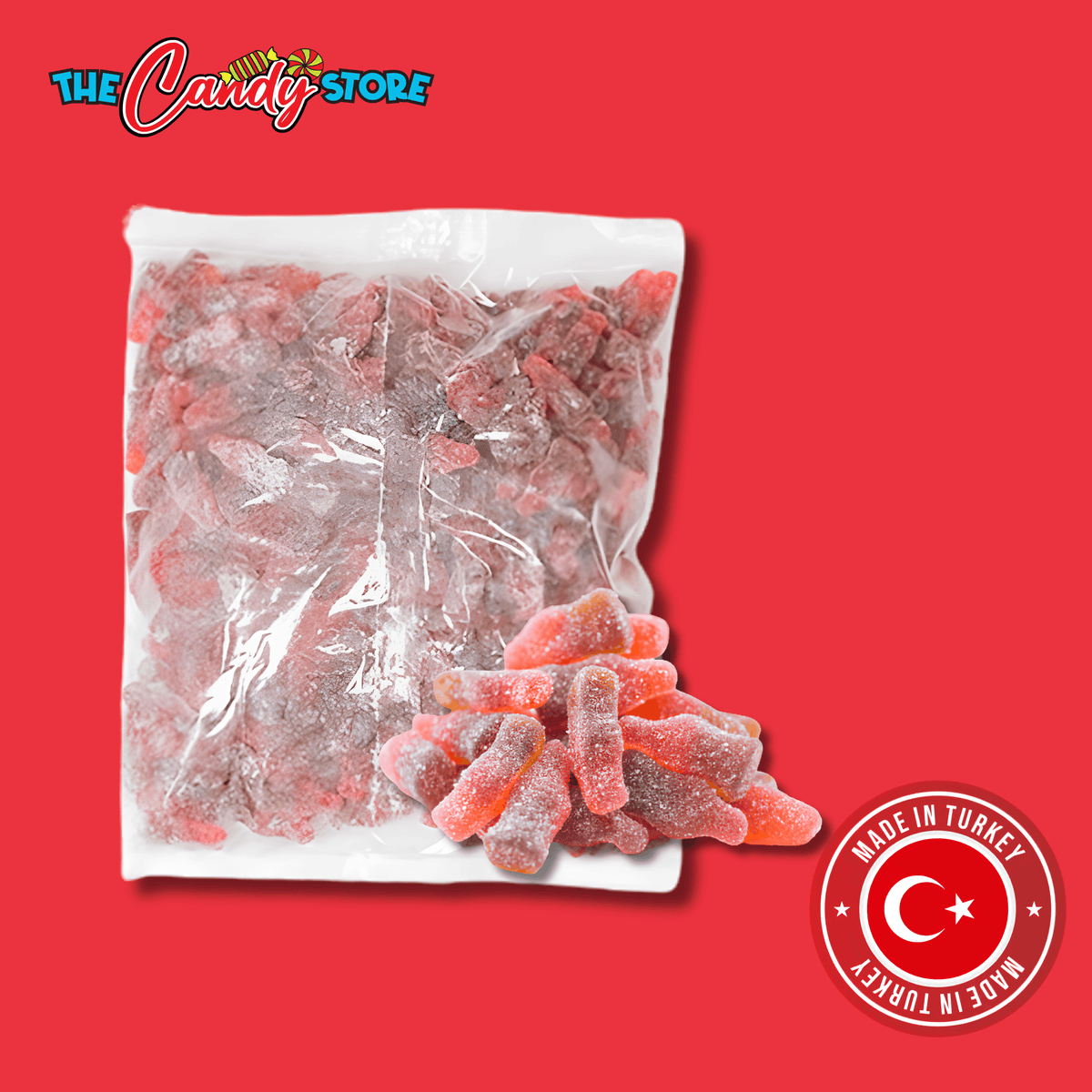 Haribo Fizz Cherry Cola Bottles (1kg Bag)