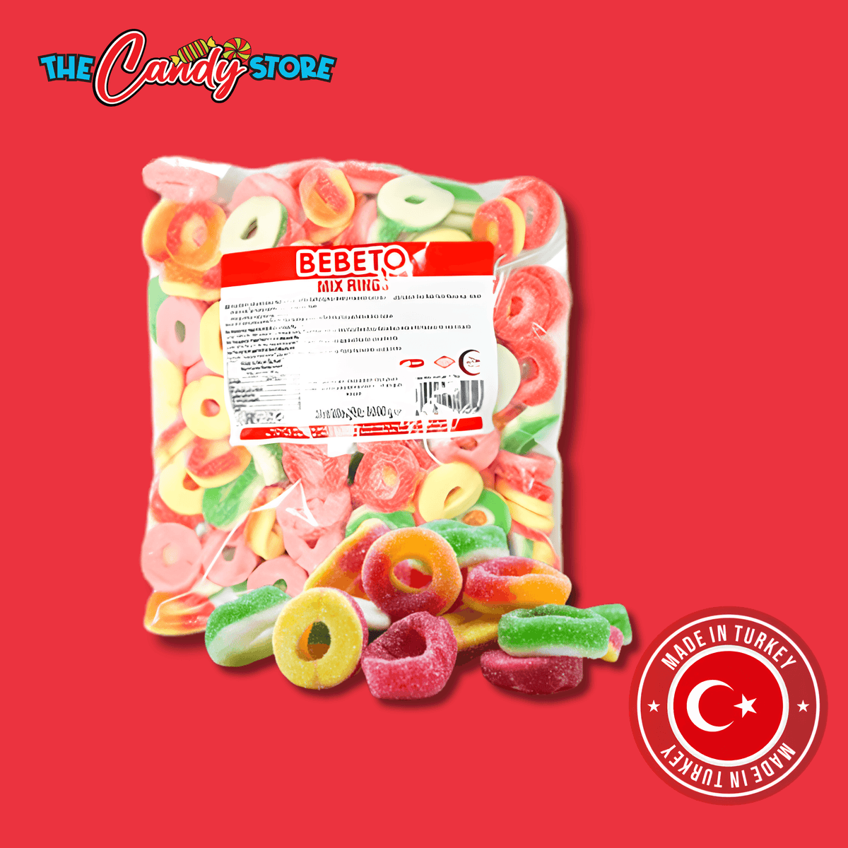 Bebeto 8g Mixed Rings (1kg Bag)