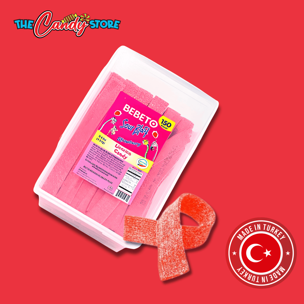 Bebeto 10g Sour Blast Strawberry (1.5kg Bag)