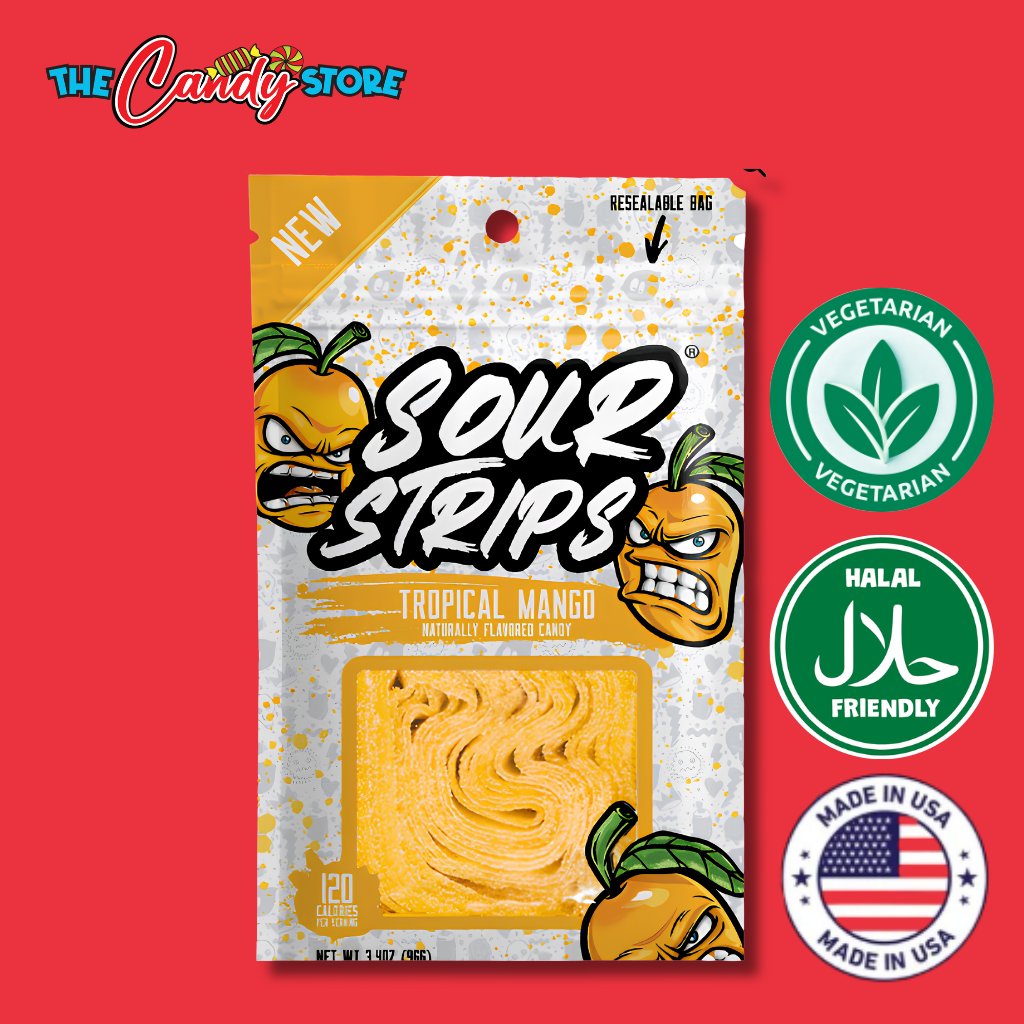 Sour Strips Tropical Mango Flavoured Peg Bag