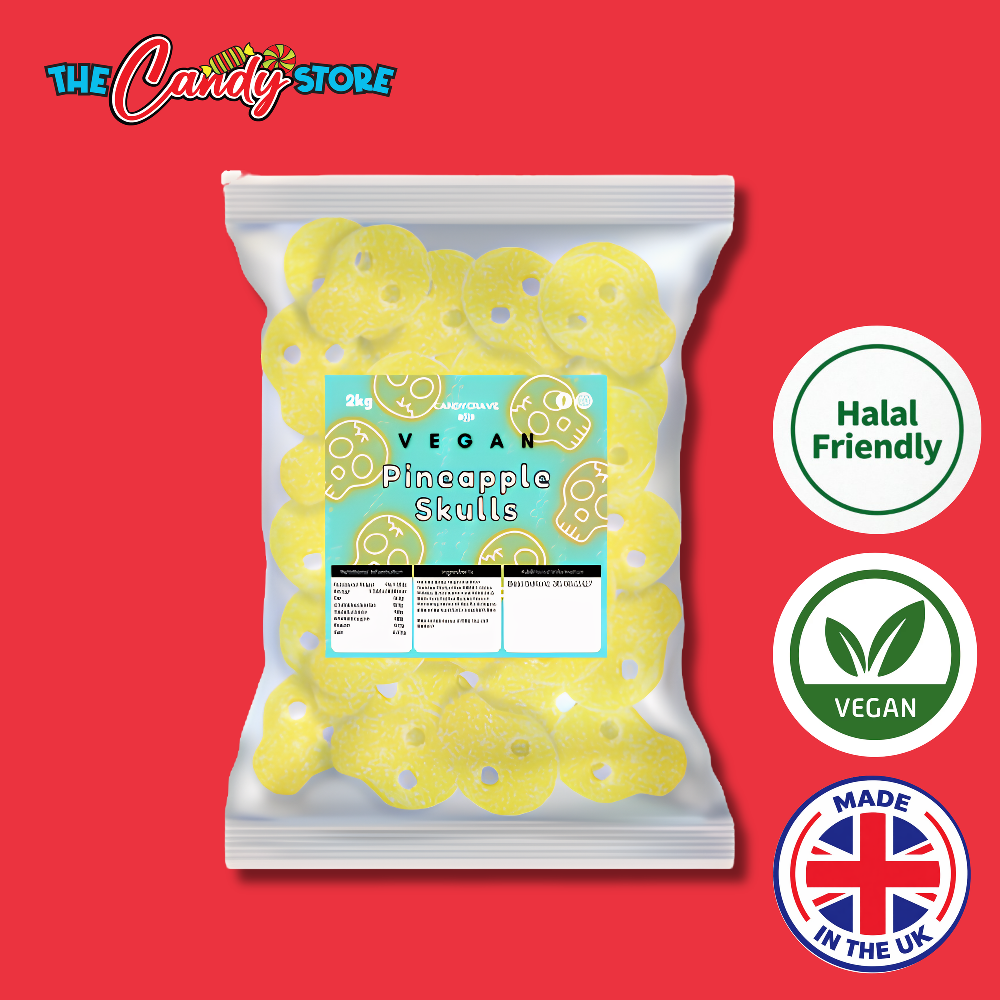 Candycrave Vegan Fizzy Pineapple Skulls 