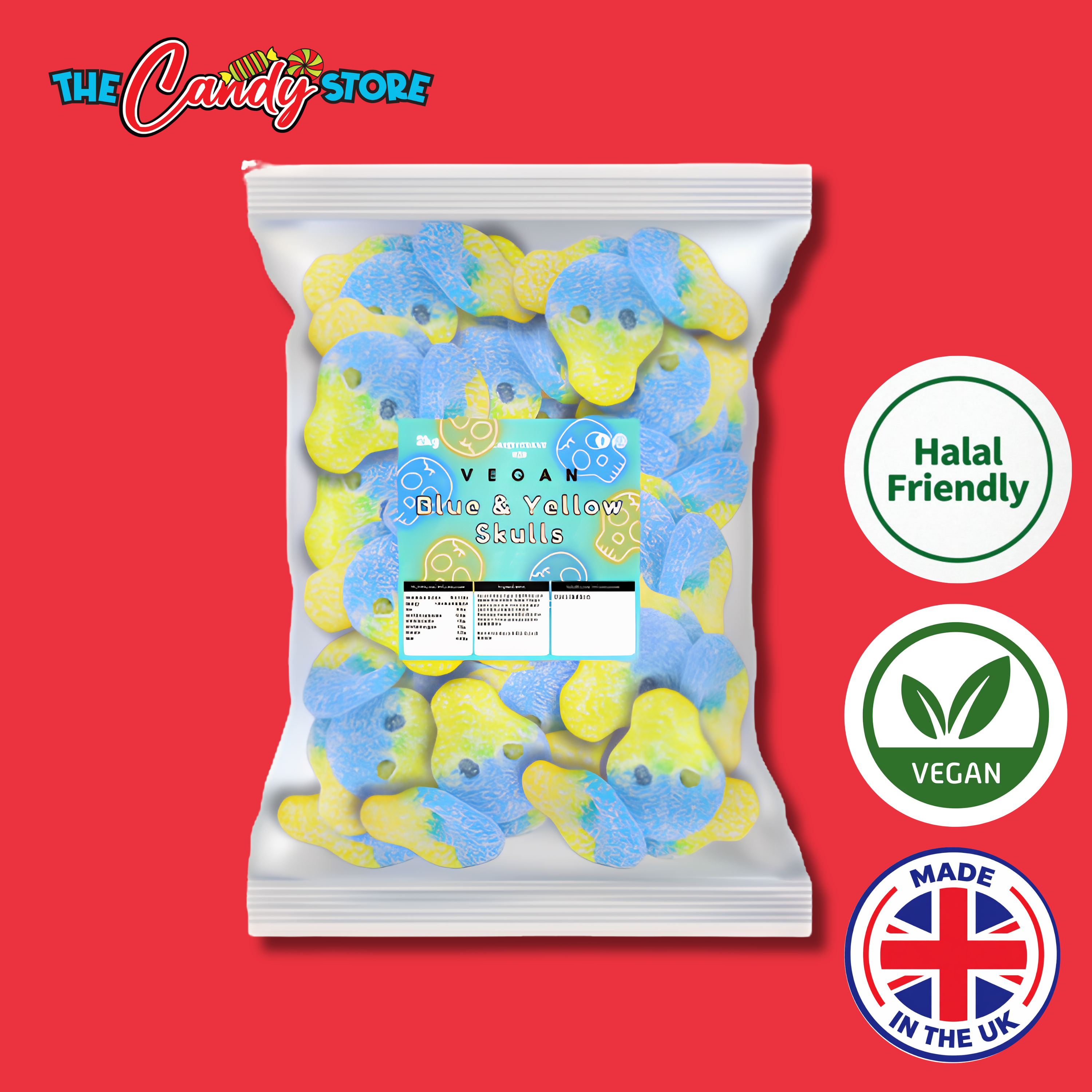 Candycrave Vegan Blue and Yellow Skulls
