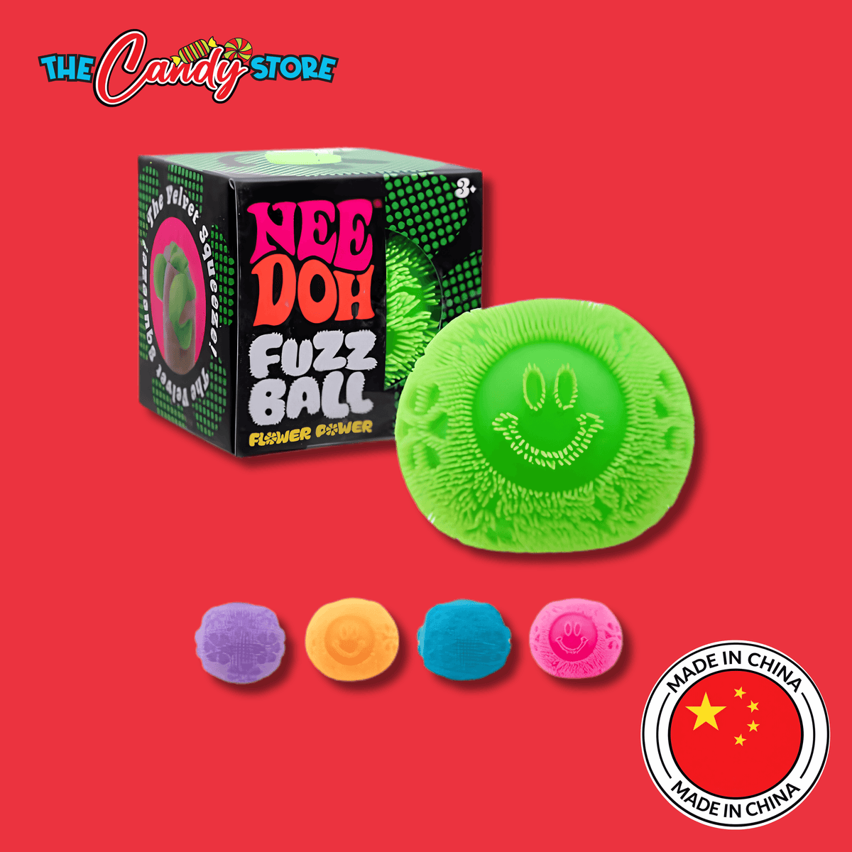NeeDoh Fuzz Ball Flower Power, Fuzzy Squishy Fidget Toy