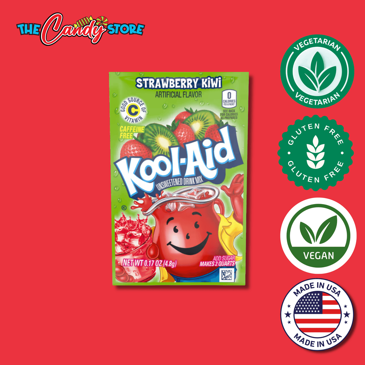 Kool-Aid Unsweetened Strawberry Kiwi, 4.8g