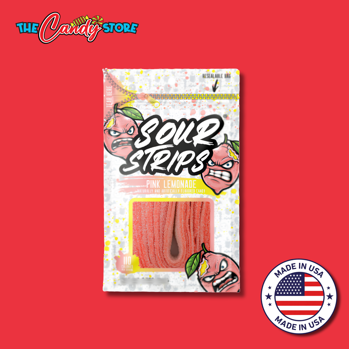 Sour Strips Pink Lemonade, 85g