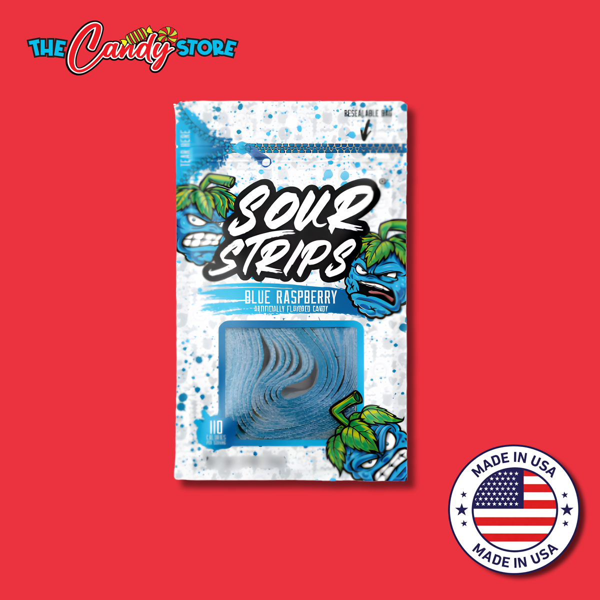 Sour Strips Blue Raspberry, 85g