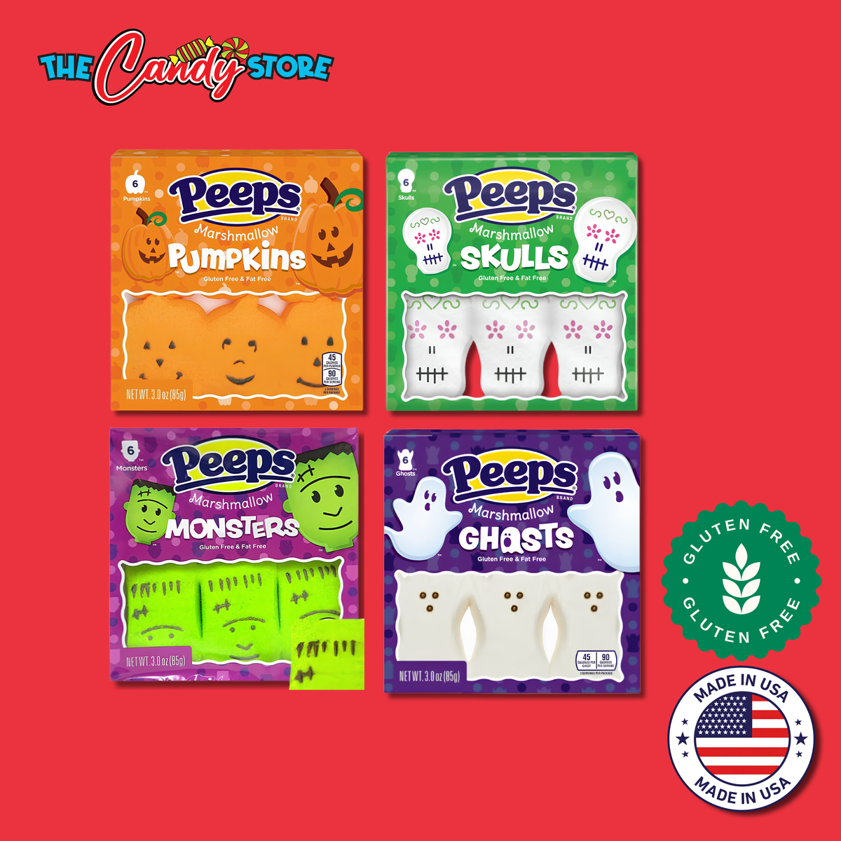 PEEPS Halloween Assorted Marshmallow Candy, 85g