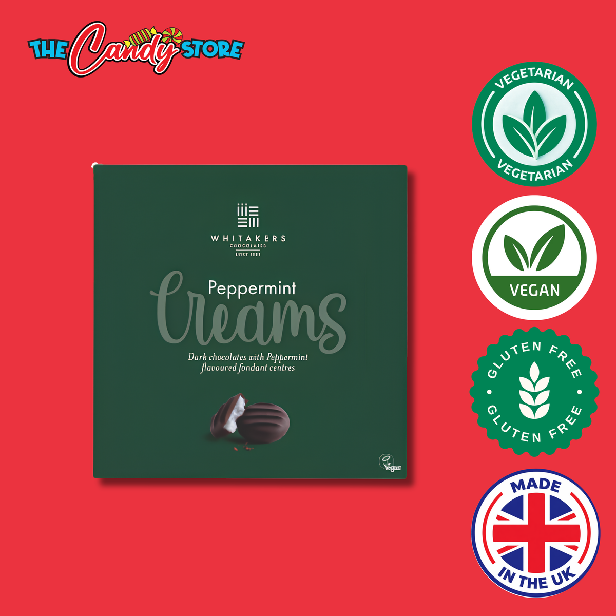 Whitakers Peppermint Creams Box, 90g