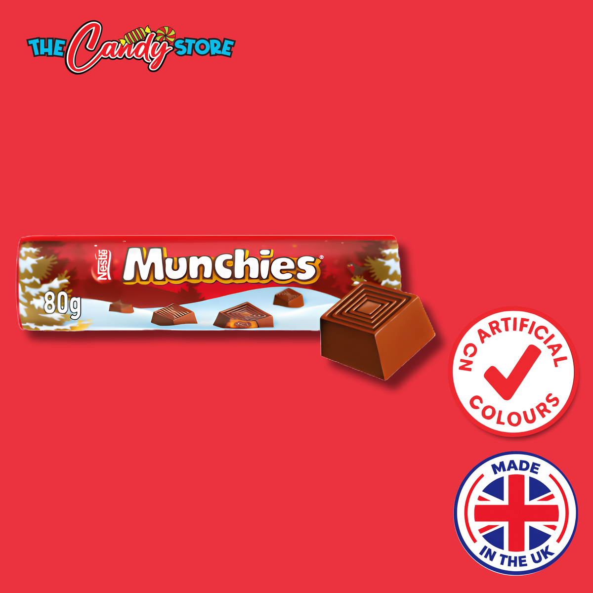 Munchies Milk Chocolate & Caramel Giant Tube, 80g