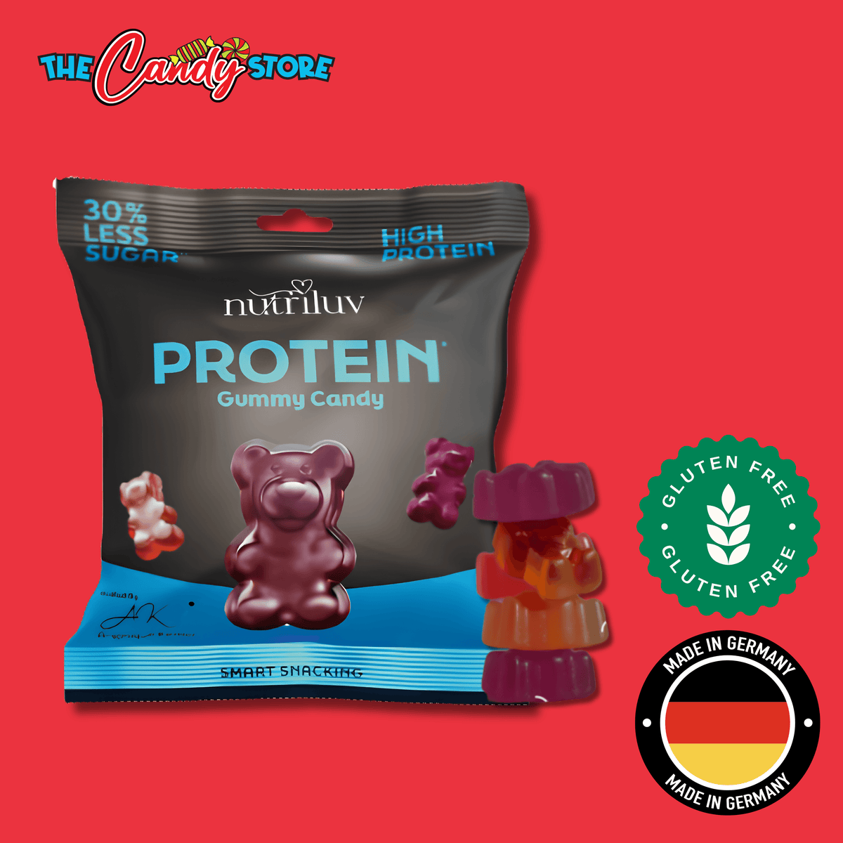 Nutriluv Bett'r Snacks Protein Gummy Candy Bag, 75g