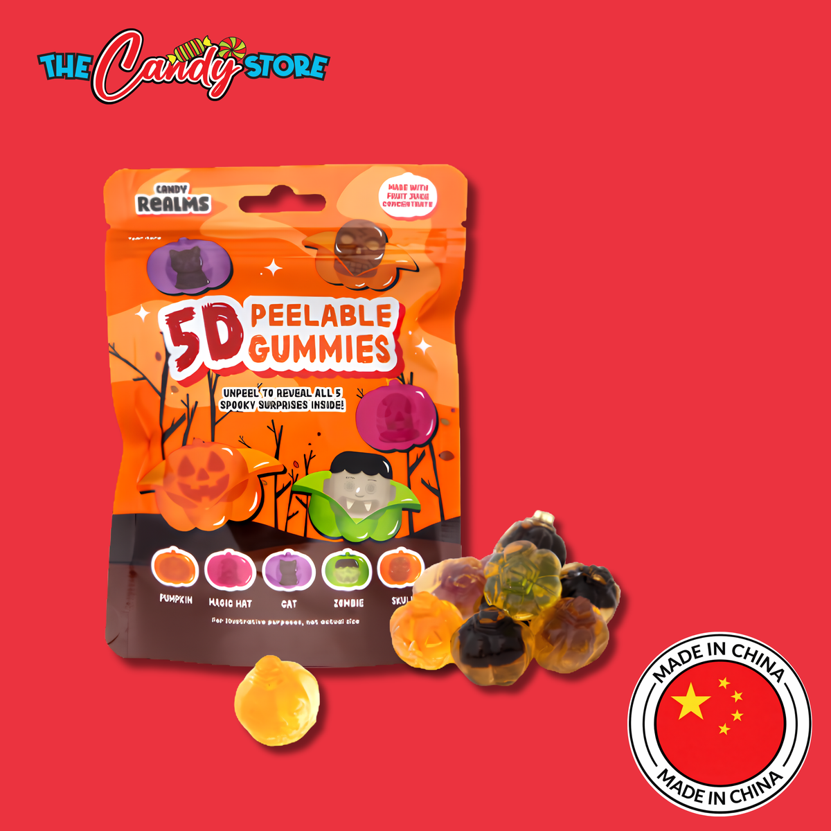 Candy Realms 5D Peelable Halloween Gummies, 60g