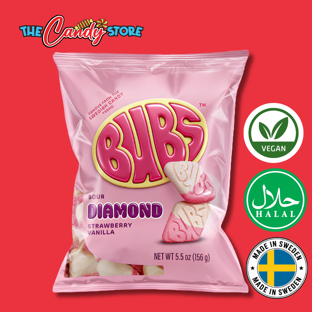 Bubs Sour Diamond Strawberry Vanilla