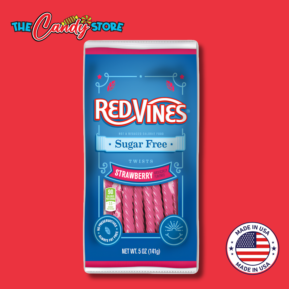 Redvines sugar free strawberry twists, 141g