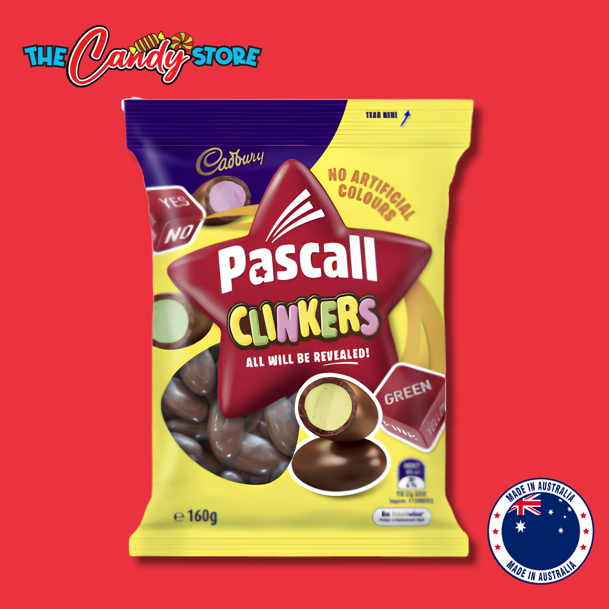 Cadbury Pascall Clinkers Chocolate Coated Candy, 160g