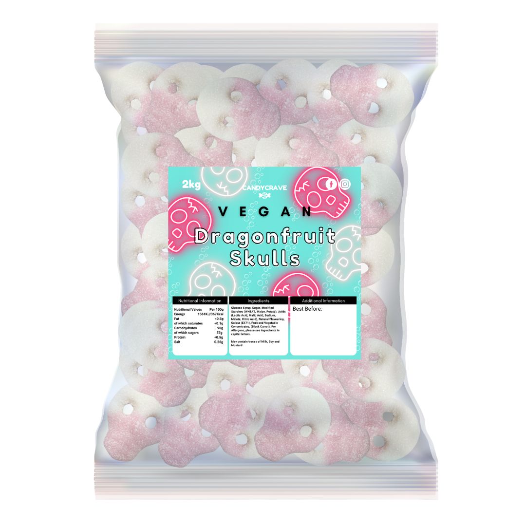 Candycrave Vegan Fizzy Dragonfruit Skulls 2kg