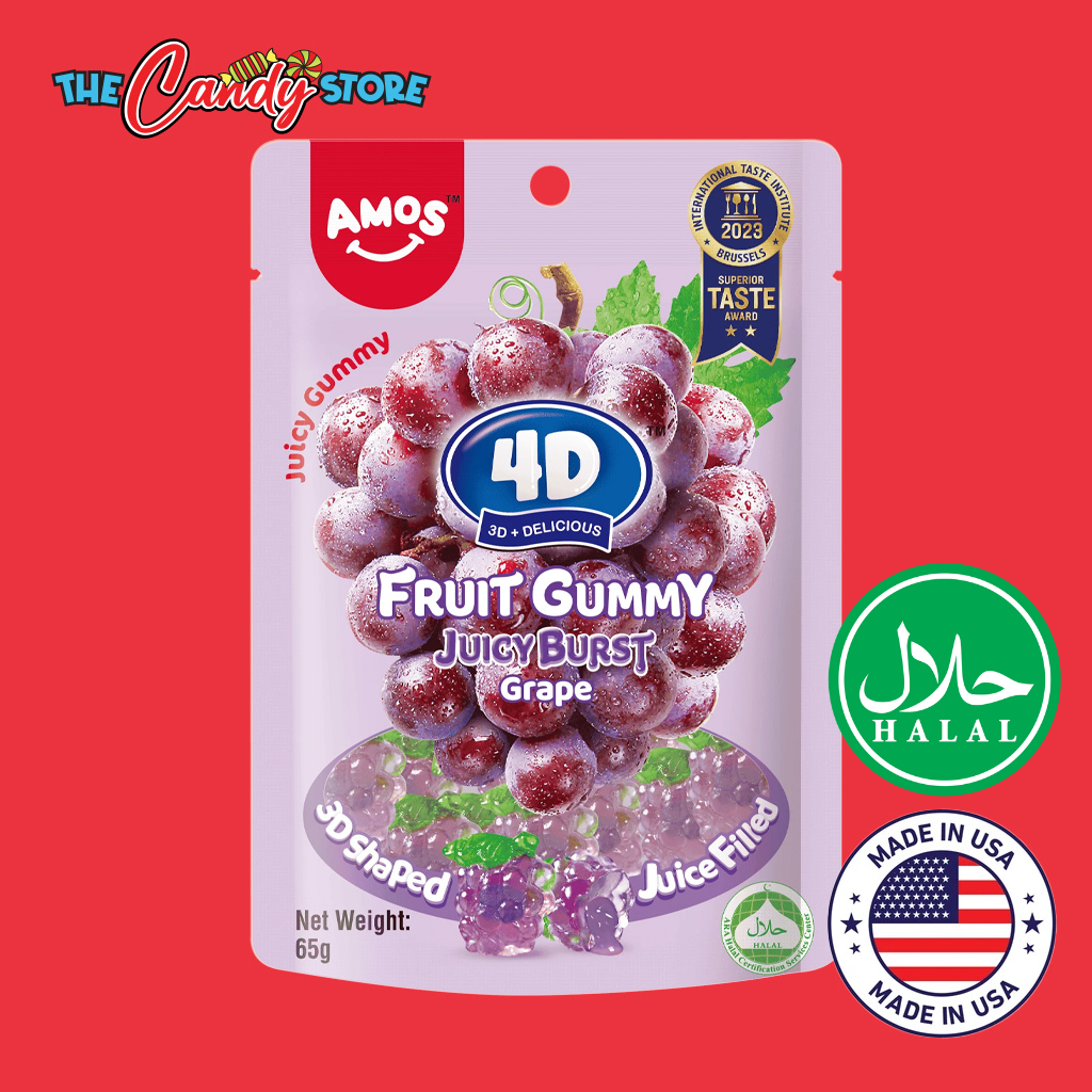Amos 4D Grape Burst Fruit Gummy (Halal)