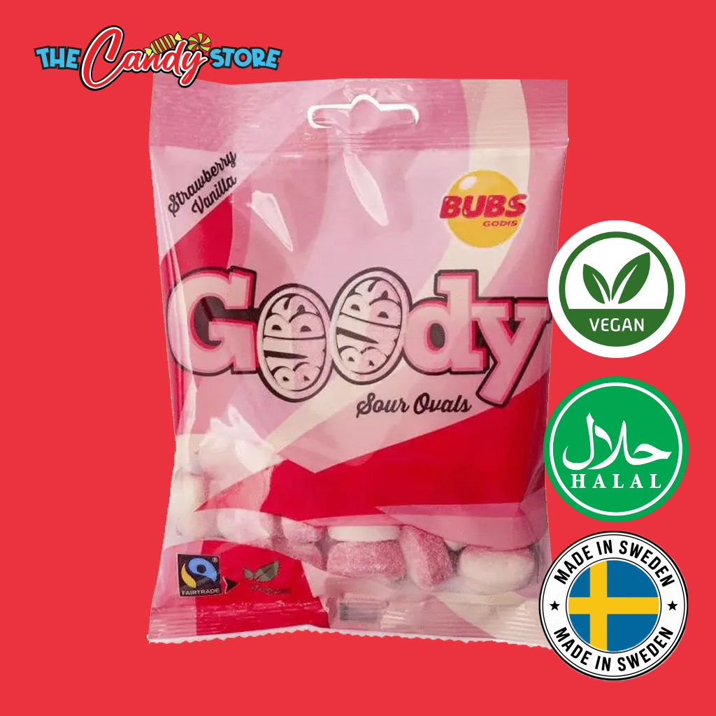 Goody Strawberry Vanilla Sour Ovals Swedish Candy