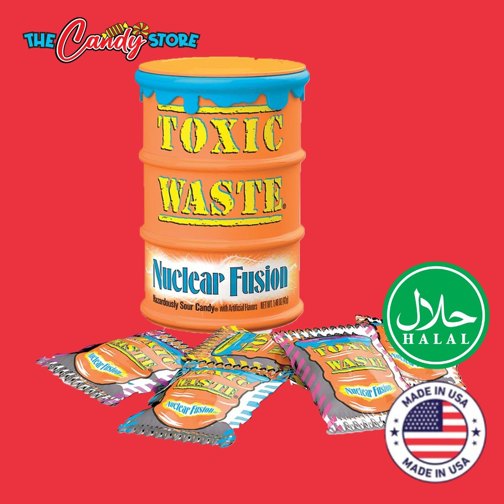 Toxic Waste Orange Drum Nuclear Fusion Hazardously Candy 42g
