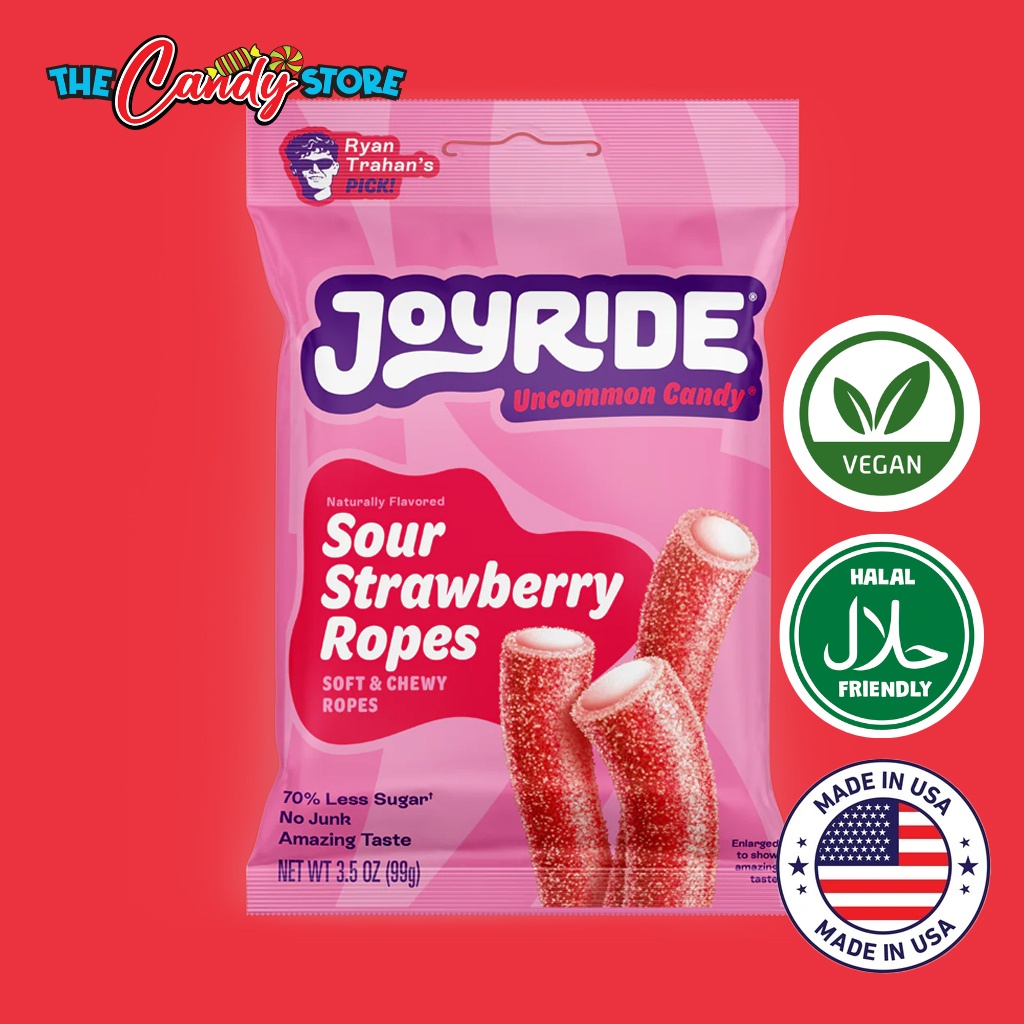 Joyride Sour Strawberry Ropes Candy