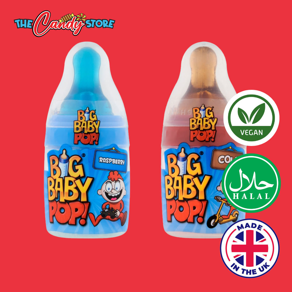 Bazooka Cola & Raspberry Big Baby Pop Lollipop