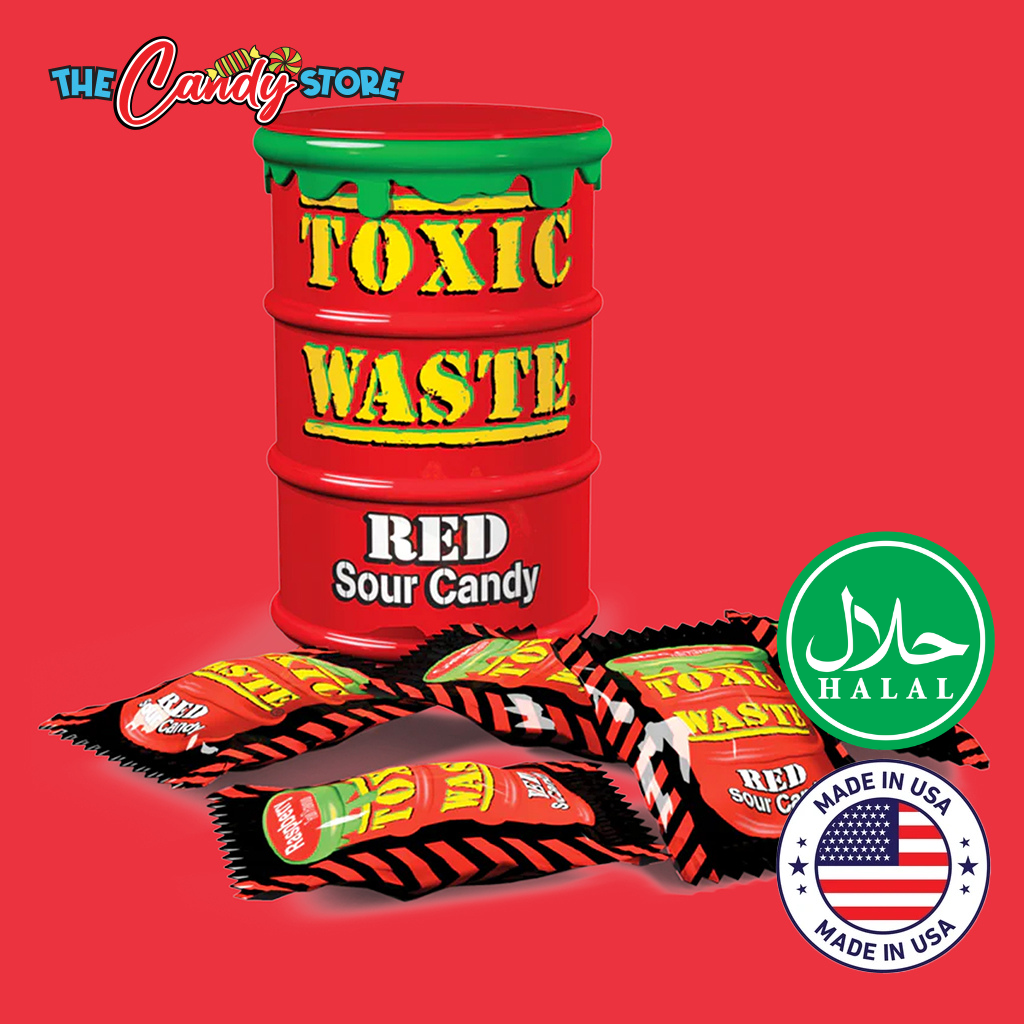 Toxic Waste Red Drum Hazardously Candy