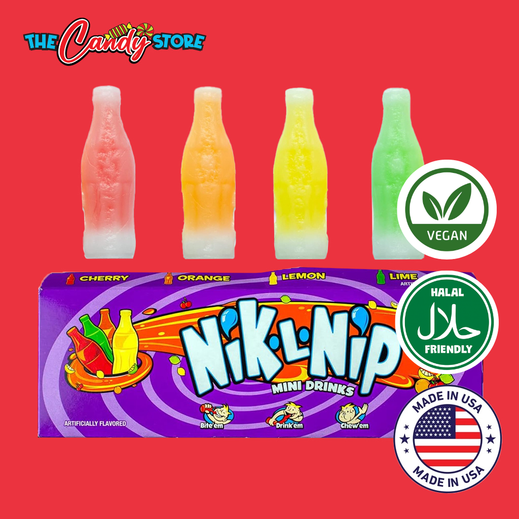 Nik-L-Nip Candy Wax Bottles Fruit Flavored Mini Drinks [Individual Pieces]