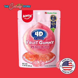 Amos 4D Fruit Gummy Peach Burst Peg Bag, 65g