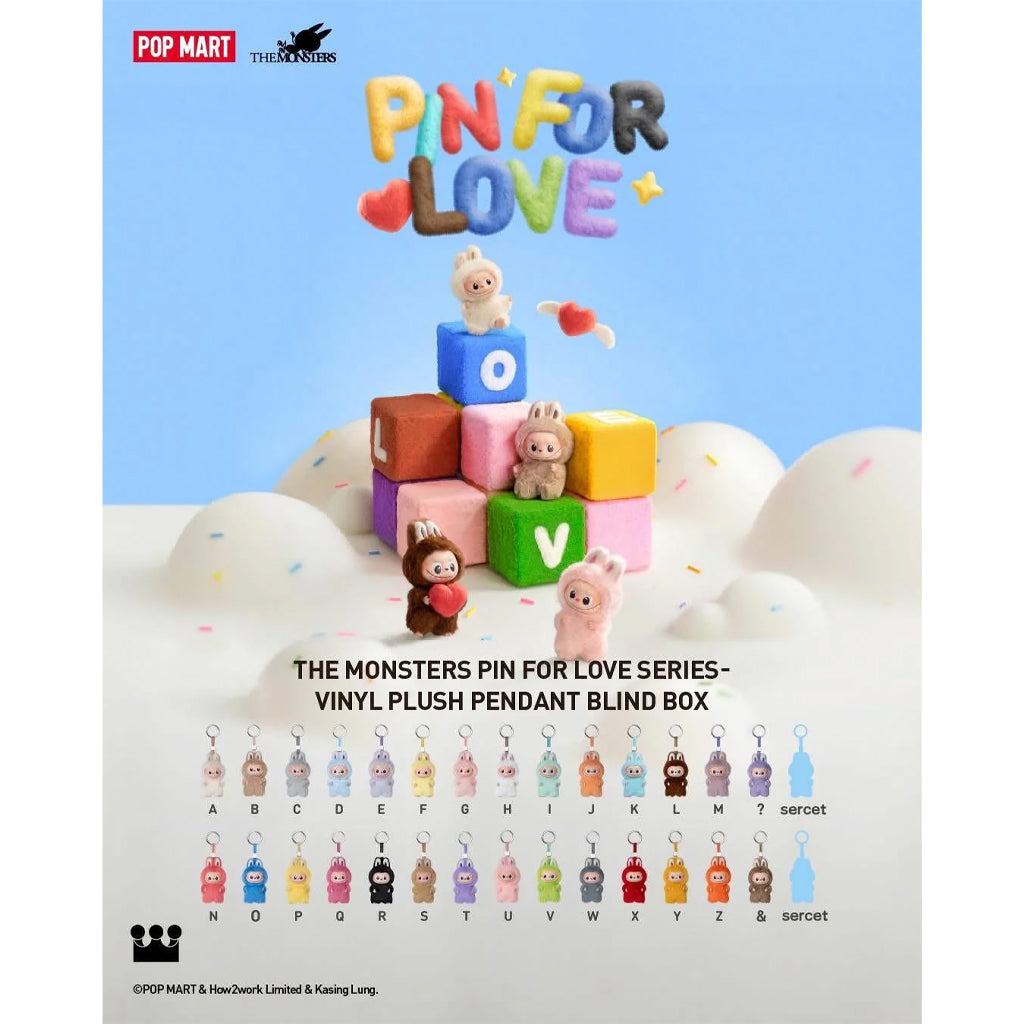 THE MONSTERS - Pin For Love Series (A-M) Vinyl Plush Pendant Blind Box