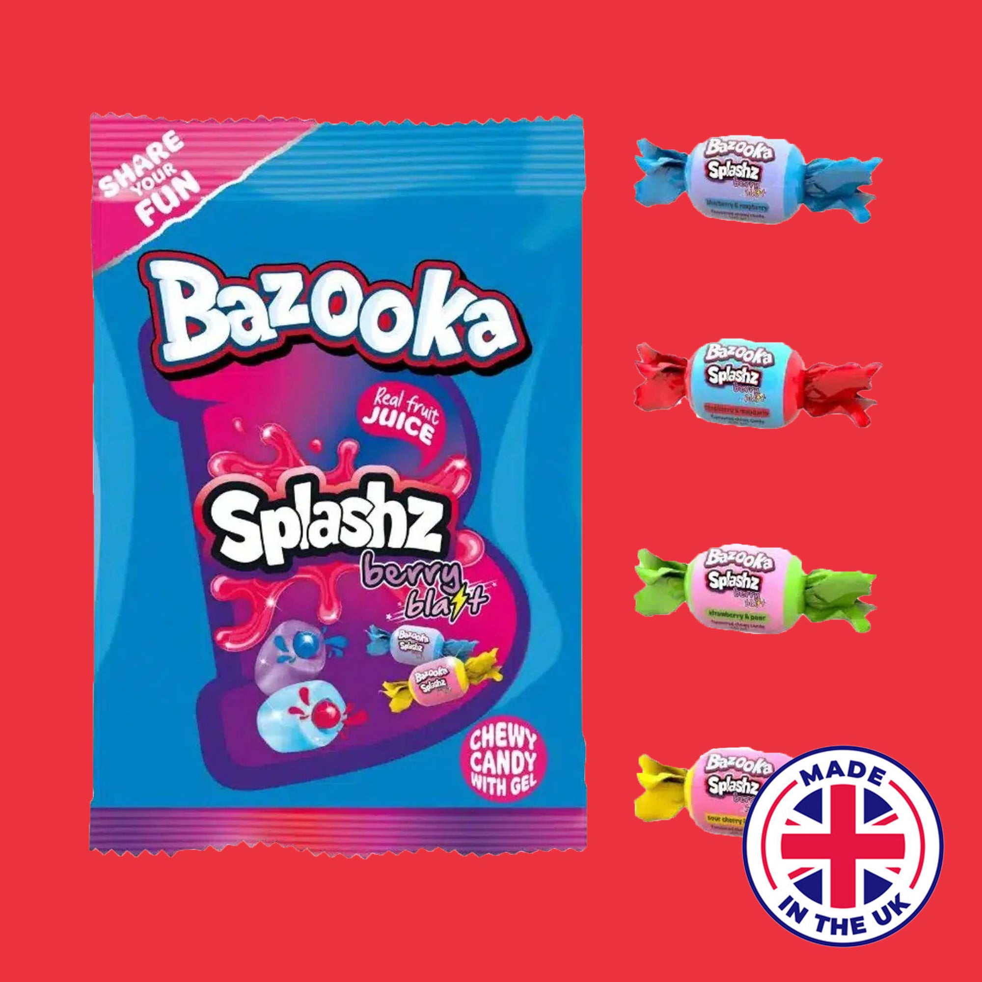 Splashz Berry Blast Chewy Gel Candy Bag