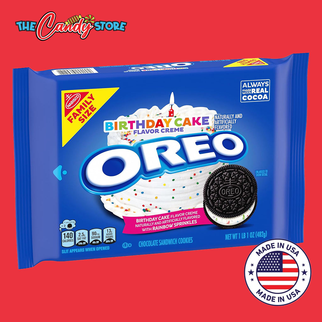 OREO Birthday Cake Creme Chocolate Sandwich Cookies