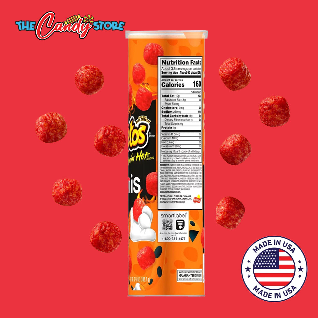 Cheetos Flamin' Hot Minis Canisters Cheese Snack