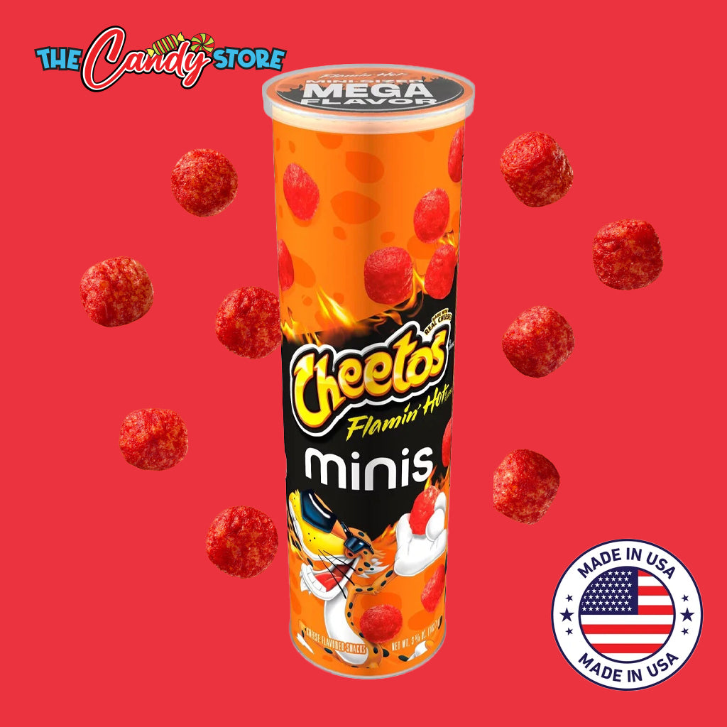 Cheetos Flamin' Hot Minis Canisters Cheese Snack