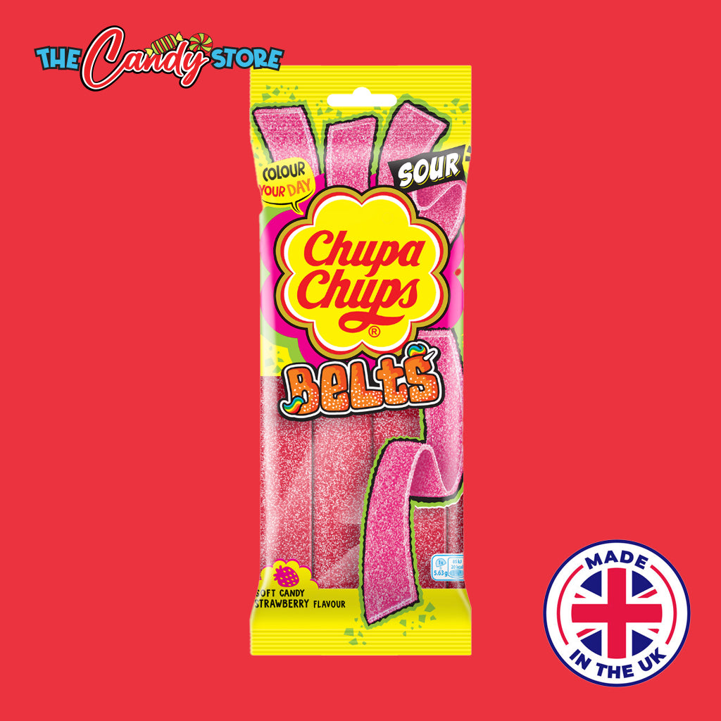 Chupa Chups Sour Strawberry Belts Soft Candy