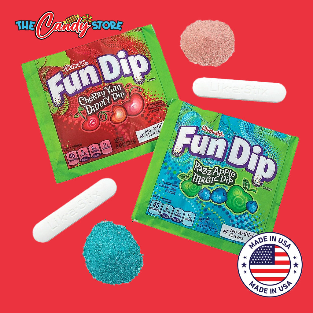 Wonka Fun Dip Assorted Flavour Candy Powder
