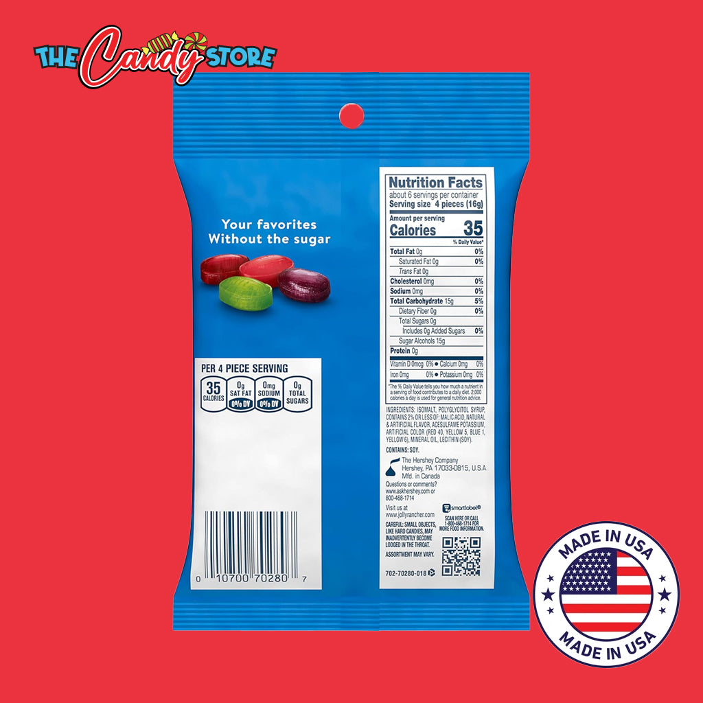 Jolly Rancher Zero Sugar Assorted Fruit Flavored Hard Candy Bag