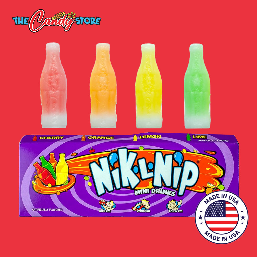 Nik-L-Nip Candy Wax Bottles Fruit Flavored Mini Drinks (Pack of 5)