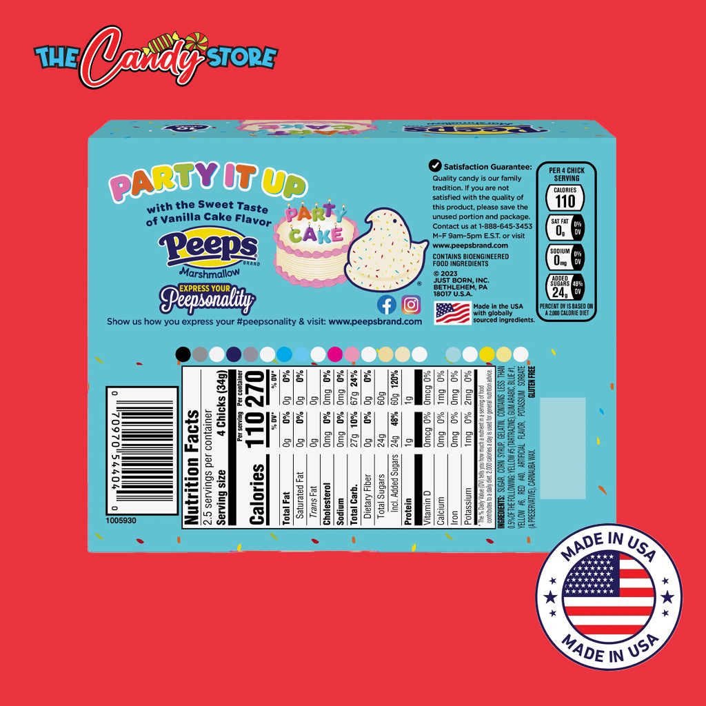 PEEPS Party Cake Chicks Marshmallow Candy