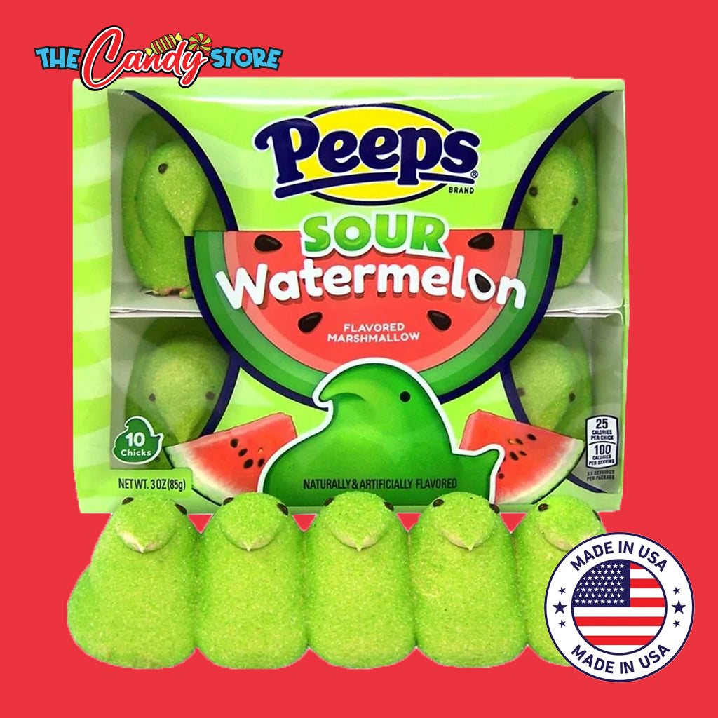 PEEPS Sour Watermelon Chicks Marshmallow Candy