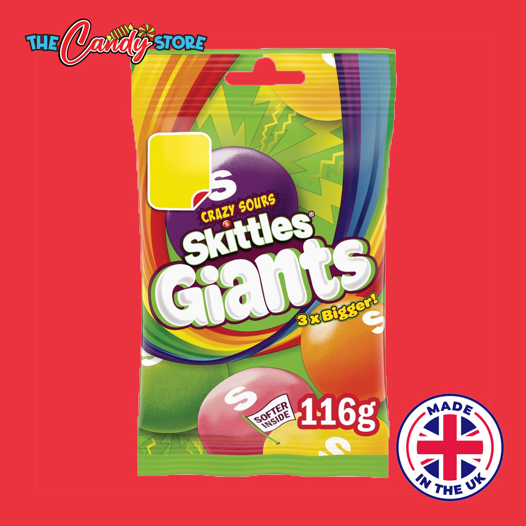 Skittles Giants x3 Bigger Crazy Sour Flavoured Sweet Bag
