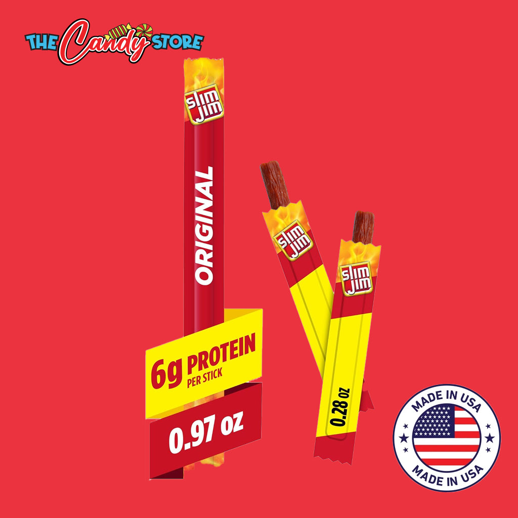 Slim Jim Original Smoked Meat Sticks Protein Snack